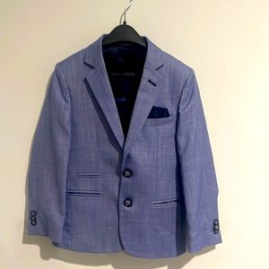 Navy blazer with pocket handkerchief